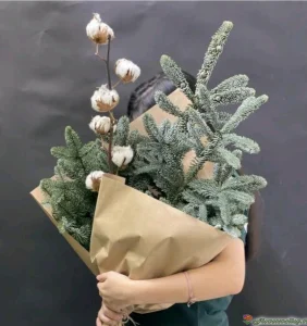 Букет из хлопка и нобилиса