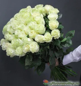 Букет из 51 белой розы, 51 шт, 50 см