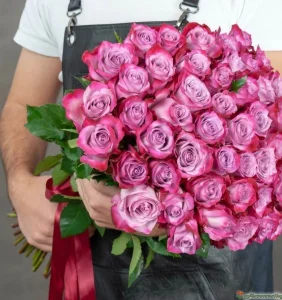 Букет из 35 розовых роз, 35 шт, 50 см
