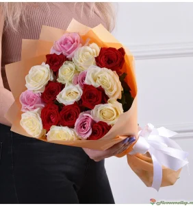 Букет из 15 роз, 15 шт, 50 см