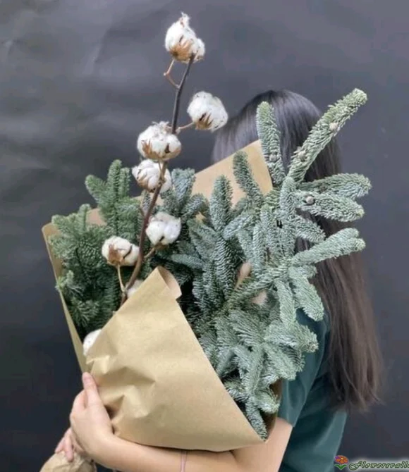 Букет из хлопка и нобилиса