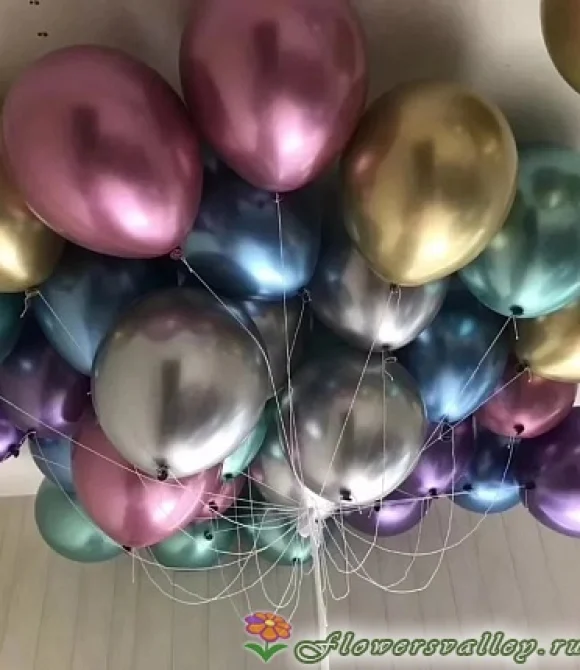 Воздушные шары "Хром" 15 шт. (микс)