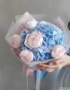 Букет с пионами и гортензией