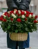 75 роз красных и белых