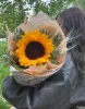 Букет с подсолнухом и пшеницей