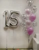  Композиция из воздушных шаров с цифрой 15