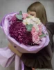 Букет "Сияние" с хризентемой бигуди 