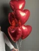Облако из красных сердец 20 шт (фольга без рисунка)