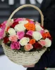 Корзинка разноцветных роз 35 шт.
