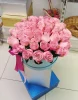 Шляпная коробка с розовой розой (пр-во Эквадор) - 35 шт.