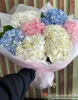 Букет из разноцветных гортензий, 7 шт.