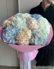 Букет из разноцветных гортензий, 9 шт.